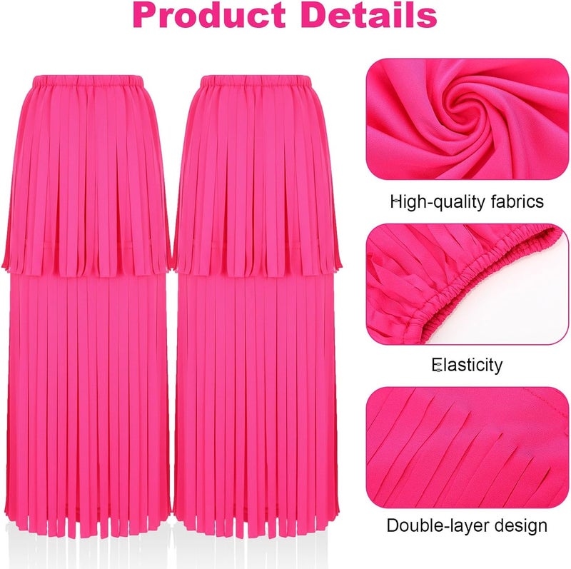 Skicuff Women's Hippie Fringe Boot Covers 60s Leg Warmers Hippie Costume Accessories for Adults, Standard Size, Average Size - Image 3